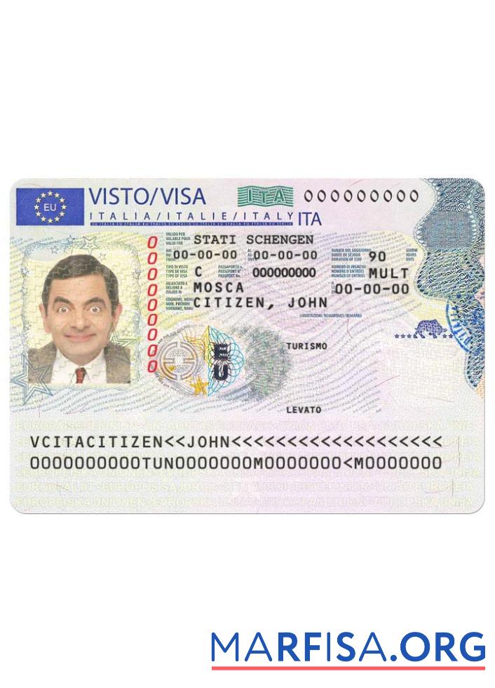 Realistic Italy schengen visa version 2 real example